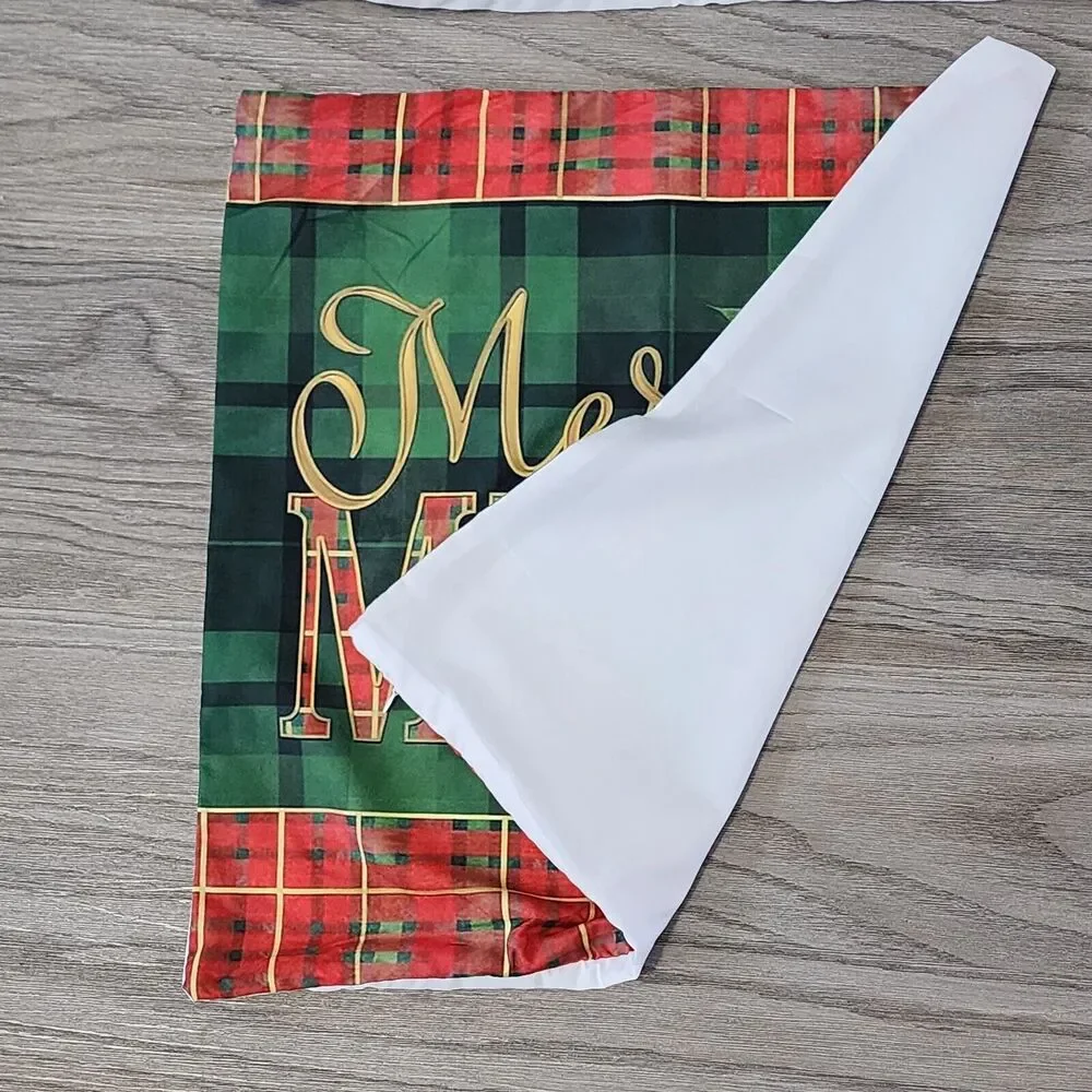 Christmas Throw Pillow Covers 18 x 18 Red & Green Plaid Pattern Set of 4 NEW